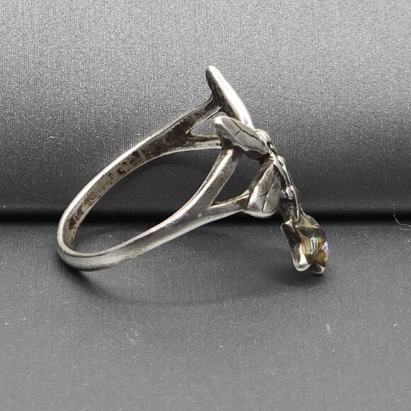 VTG Shube Sterling Silver Fairy Ring Size 8 Glass Star Art Nouveau Style - Picture 5 of 8